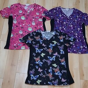 3 women's small scrubstar scrub tops